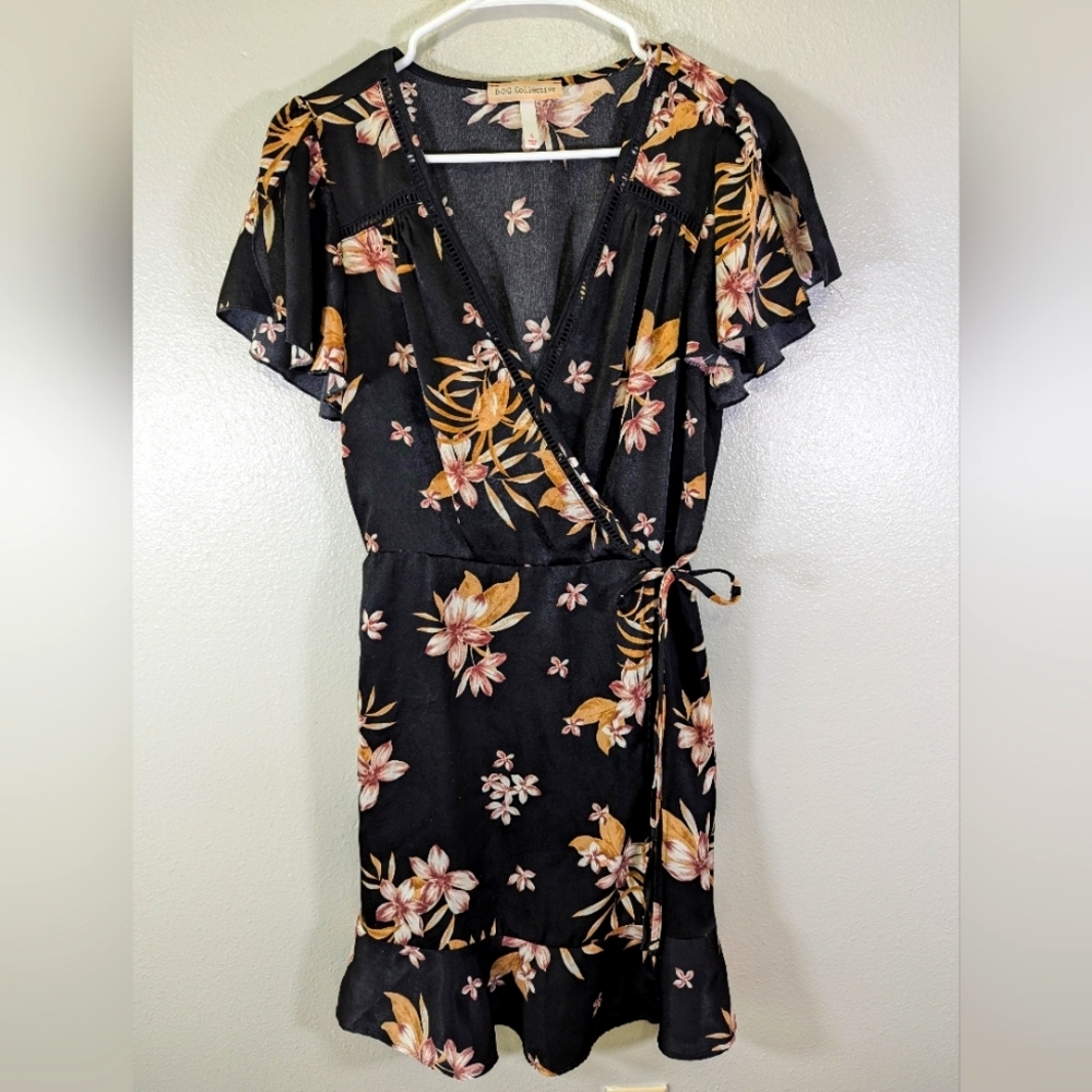 BOG Collective black floral dress size small